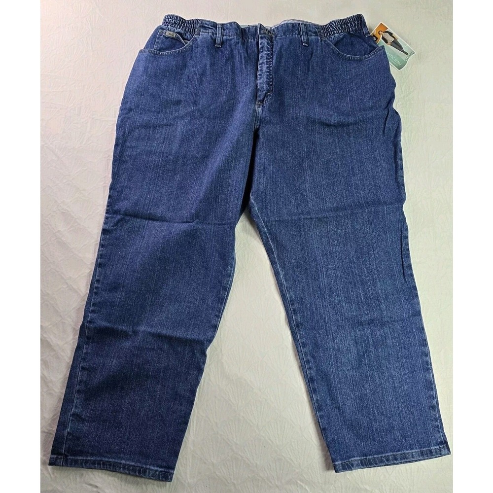 Lee Relaxed Fit Side Elastic Jean Women 26W Petite Tapered High Rise Stretch
